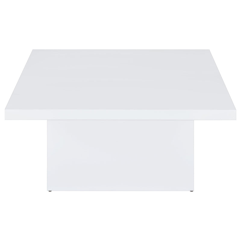 Devar 2-piece Square Coffee End Table Set White High Gloss