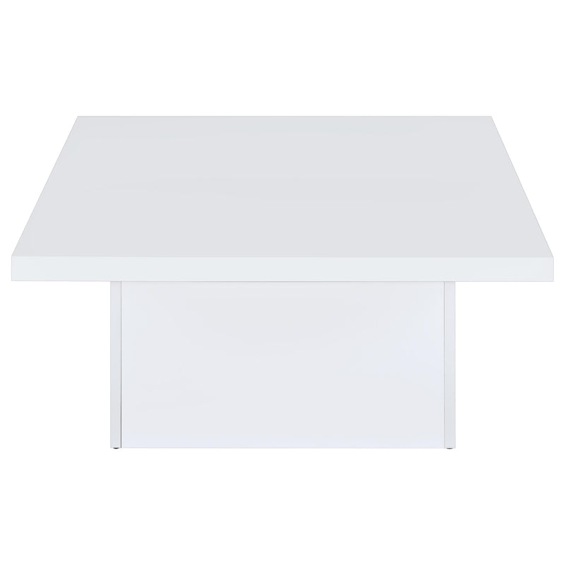 Devar 2-piece Square Coffee End Table Set White High Gloss