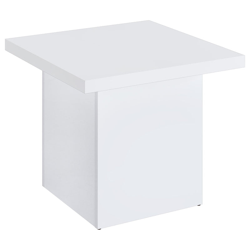 Devar 3-piece Square Coffee End Table Set White High Gloss