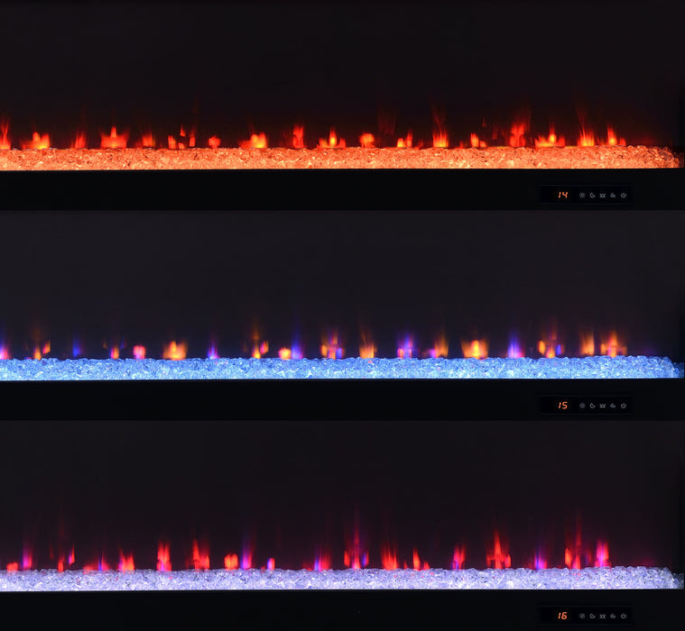 Carey 79-inch TV Stand Fireplace Media Console Dark Pine