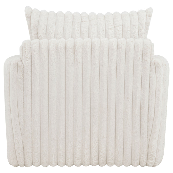 Sarco Corduroy Upholstered Swivel Accent Arm Chair Ivory