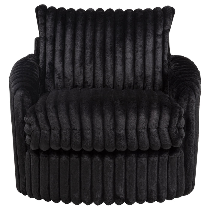 Sarco Corduroy Upholstered Swivel Accent Arm Chair Black