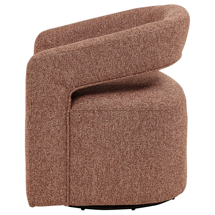 Westhill Boucle Upholstered Swivel Accent Chair Berry
