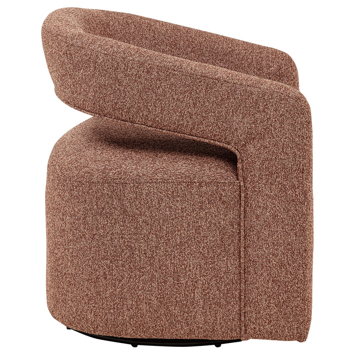 Westhill Boucle Upholstered Swivel Accent Chair Berry