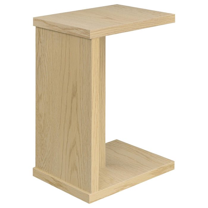 Clower Engineered Wood C-Shaped Sofa Side Table Light Oak