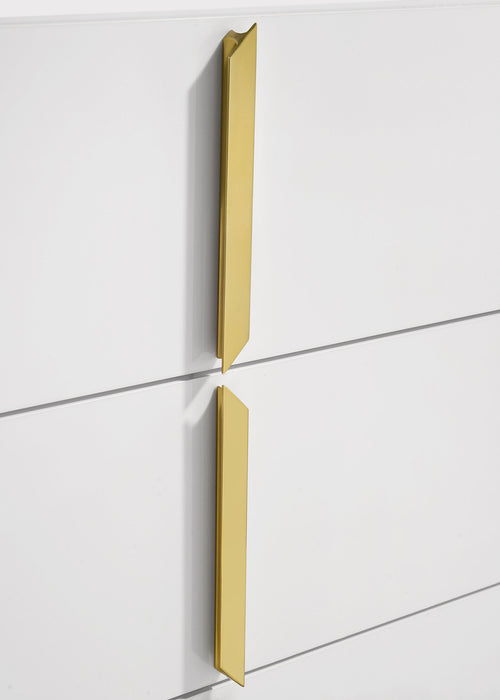 Ines 5-piece Eastern King Bedroom Set Navy and White High Gloss