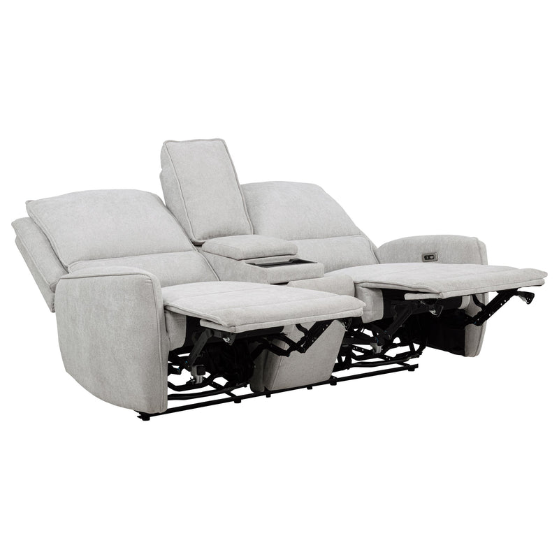 Sylmar Chenille Upholstered Power Reclining Loveseat Dove Grey