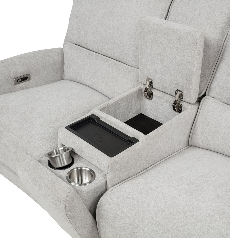Sylmar Chenille Upholstered Power Reclining Loveseat Dove Grey