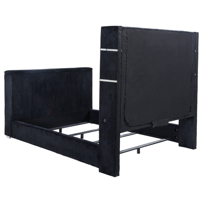 Tisdall California King Flame Visualizer TV Bed Black