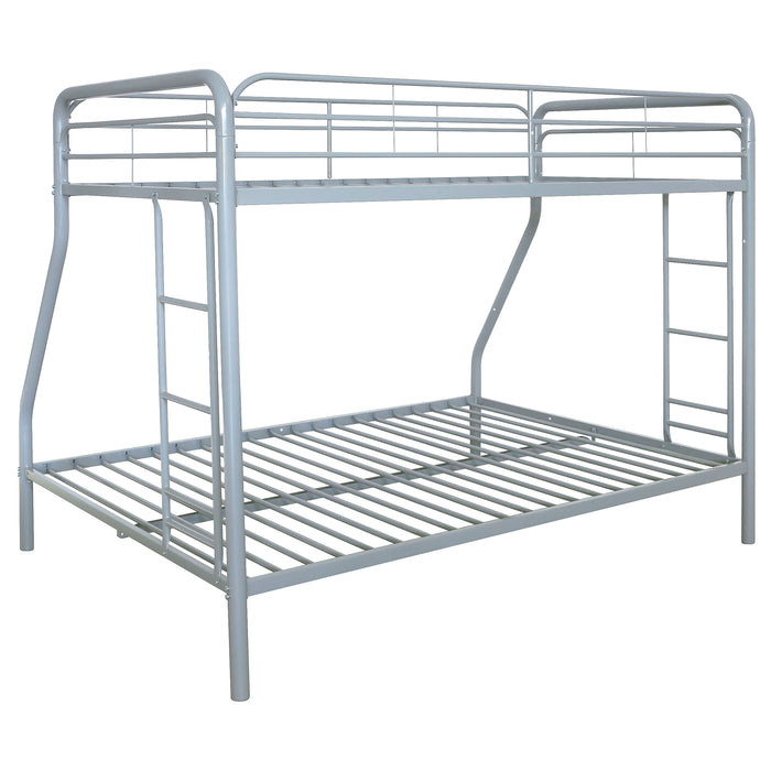 Carson Metal Twin Over Full Bunk Bed Glossy Silver
