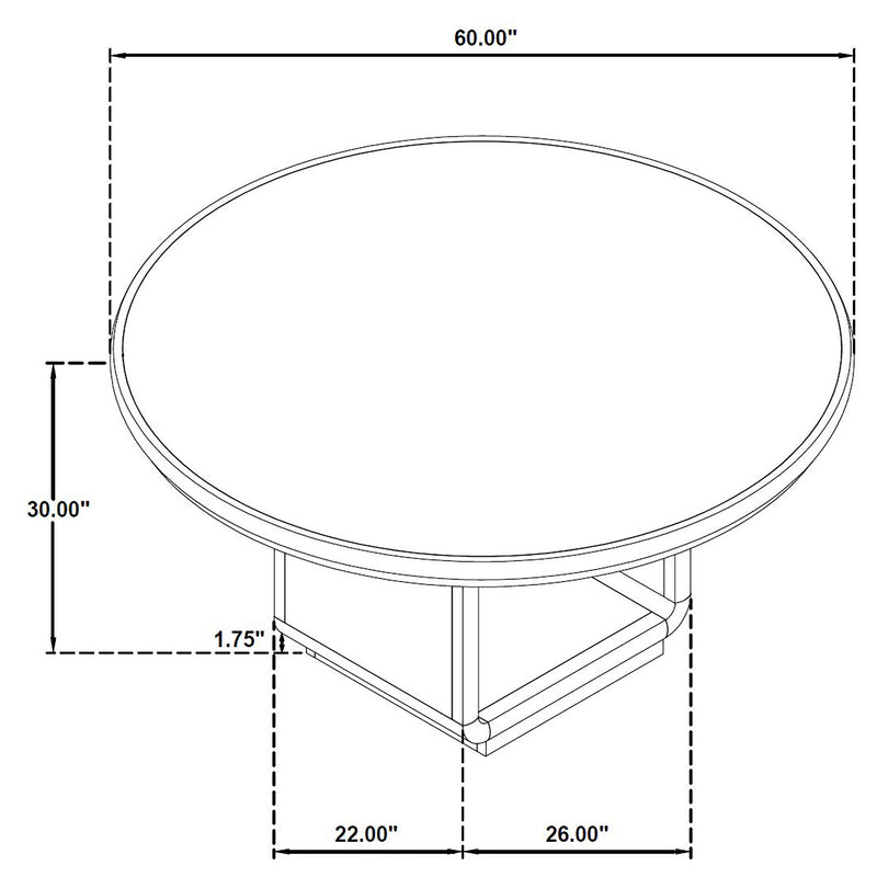 Leandro 7-piece Round Dining Table Set Burnished Black