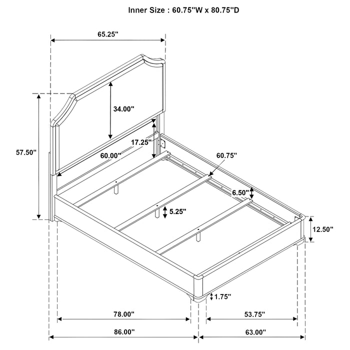 Garland 58-inch Queen Panel Bed Cream and Brown Cherry