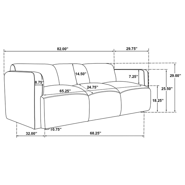 Dorset Fabric Upholstered Round Track Arm Sofa Brown