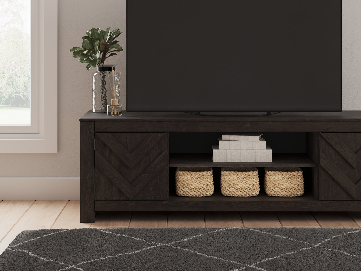 Cayboni LG TV Stand w/Fireplace Option