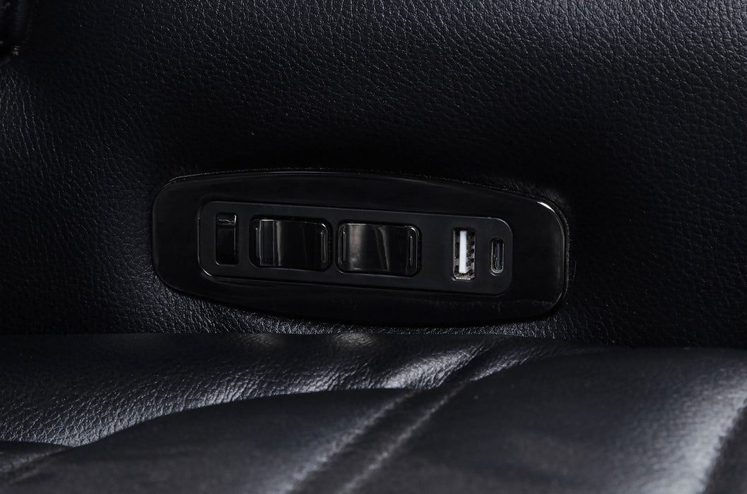 Zuma 2-piece Faux Leather Dual Power LED Sofa Set Black