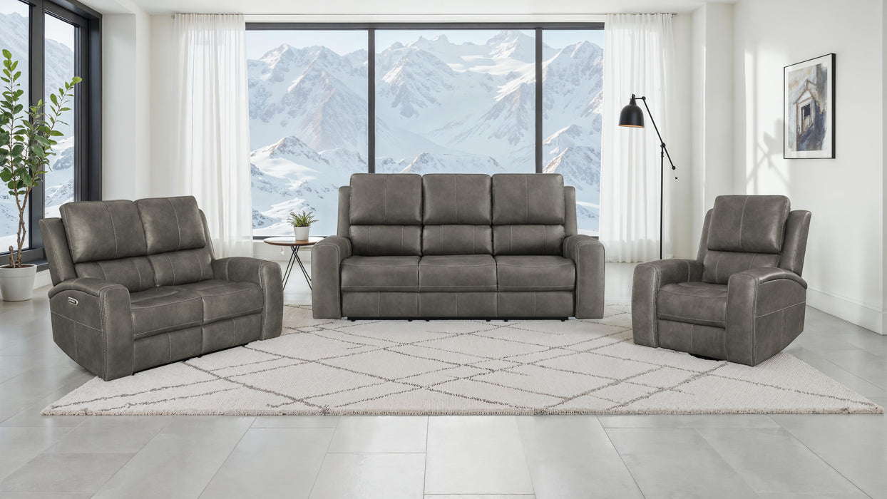 Brickston Triple Power Reclining Loveseat Charcoal