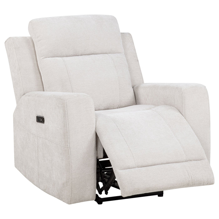 Kennett 3-piece Chenille Power Reclining Sofa Set Ivory