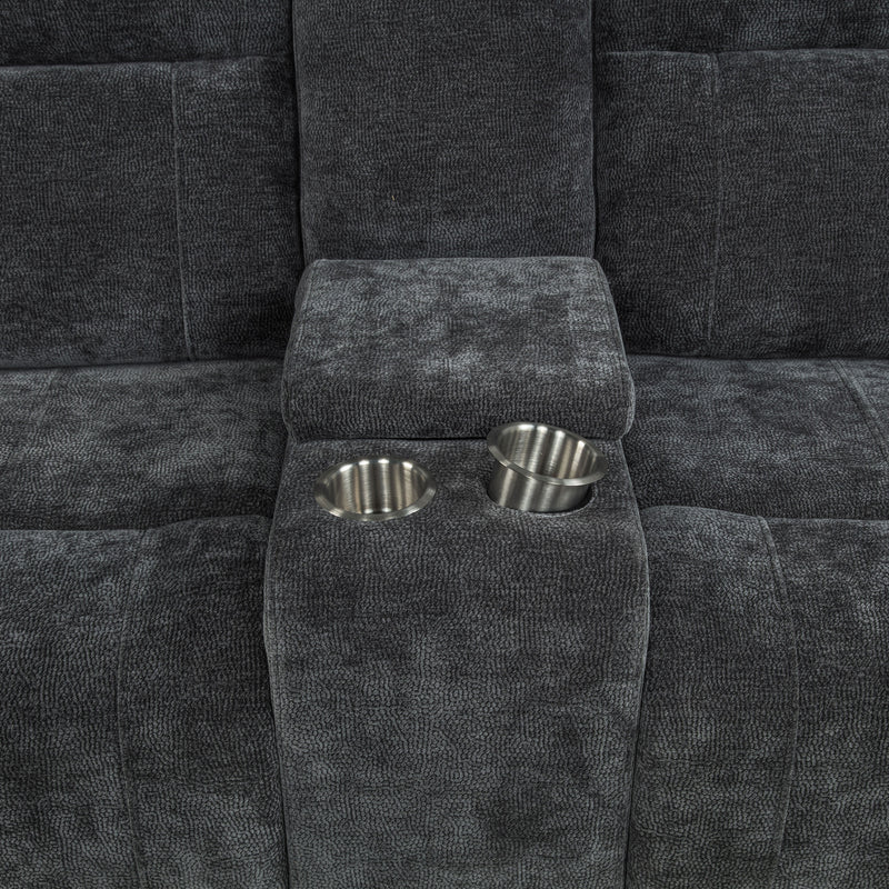 Kennett Chenille Upholstered Power Reclining Loveseat Grey