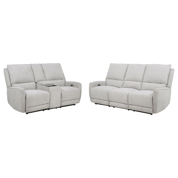 Sylmar 2-piece Chenille Power Reclining Sofa Set Dove Grey