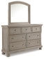 Lettner Queen Panel Bed with Mirrored Dresser