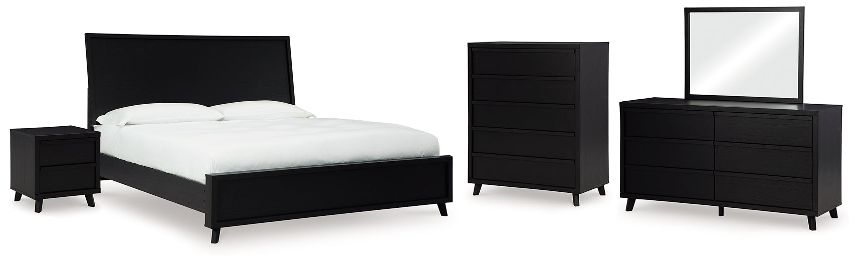 Danziar King Panel Bed, Dresser, Mirror, Chest and Nightstand