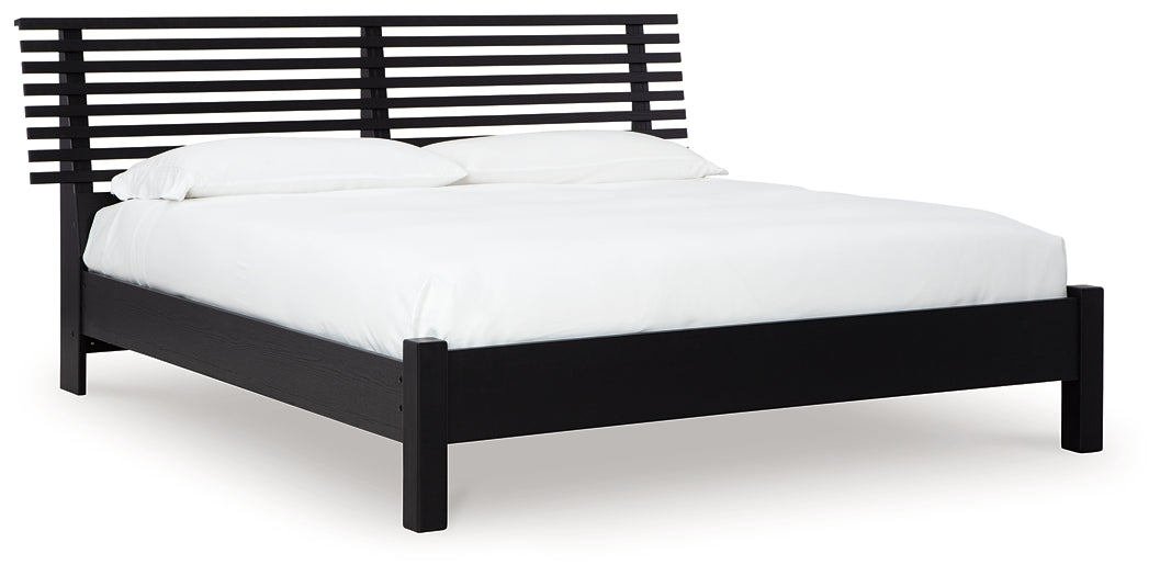 Danziar Queen Slat Panel Bed, Dresser and Mirror