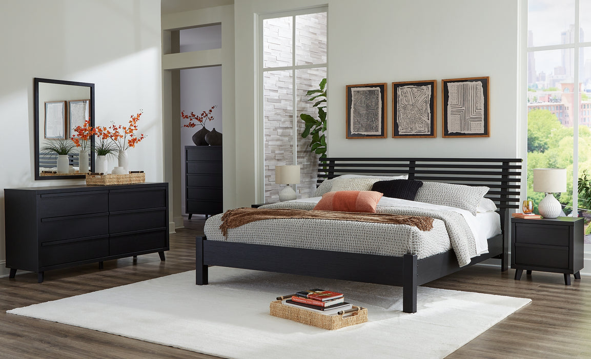 Danziar Queen Slat Headboard, Dresser, Mirror and Nightstand