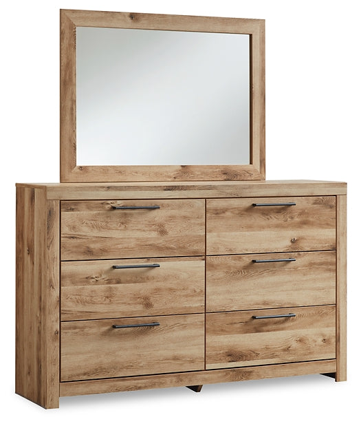 Hyanna Queen Panel Storage Bed with 1 Under Bed Storage Drawer, Dresser, Mirror, Chest and Nightstand