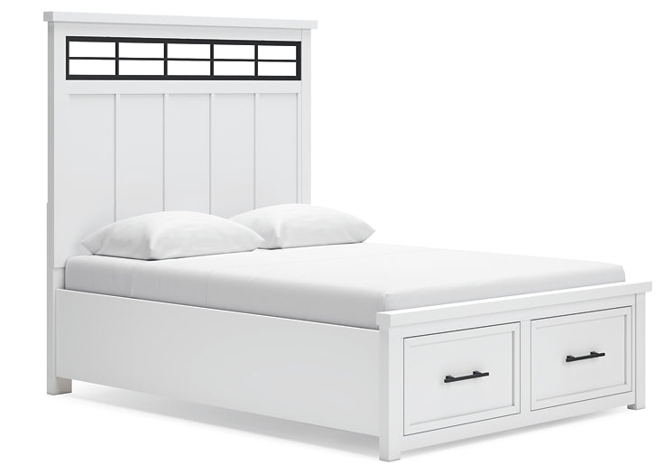 Ashbryn Queen Panel Storage Bed, Dresser and Mirror