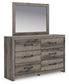 Graystorm Twin Panel Storage Bed with Mirrored Dresser