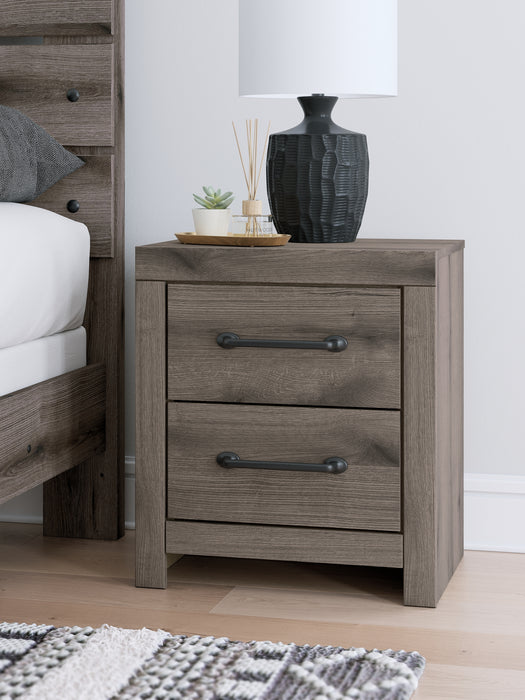 Graystorm Full Panel Bed with Storage, Dresser, Mirror and Nightstand
