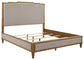 Sharlance California King Upholstered Panel Bed with Mirrored Dresser, Chest and Nightstand