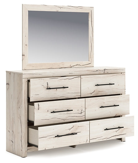 Lawroy Twin Panel Bed with Storage, Dresser, Mirror and Nightstand