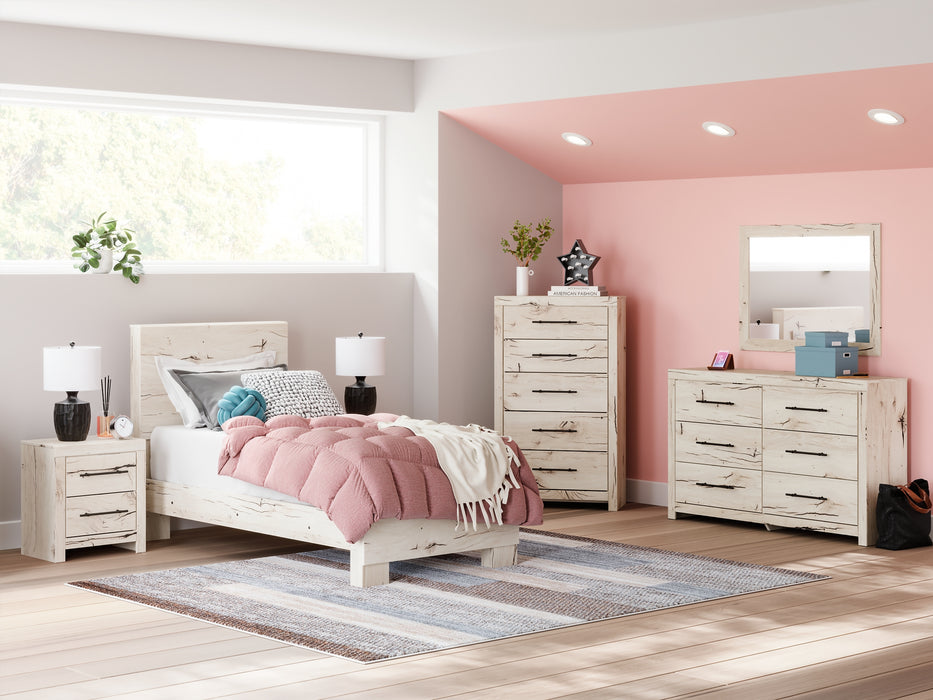 Lawroy Twin Panel Bed, Dresser and Mirror