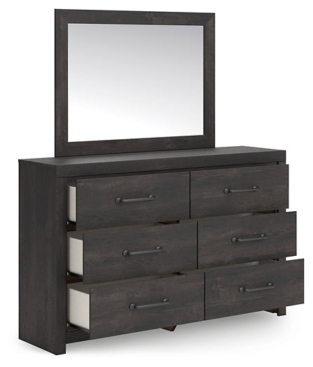 Hollivern Full Panel Storage Bed, Dresser and Mirror