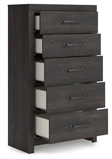 Hollivern Twin Panel Storage Bed, Dresser, Mirror, Chest and Nightstand