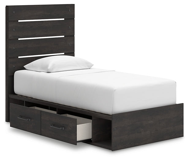 Hollivern Twin Panel Storage Bed, Dresser, Mirror and Nightstand