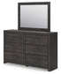 Hollivern Full Panel Bed with Mirrored Dresser