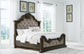 Maylee King Upholstered Bed with Mirrored Dresser, Chest and Nightstand
