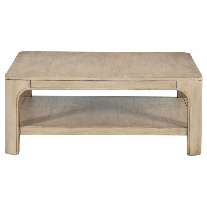 Solano Square Wood Cocktail Coffee Table Weathered Mango
