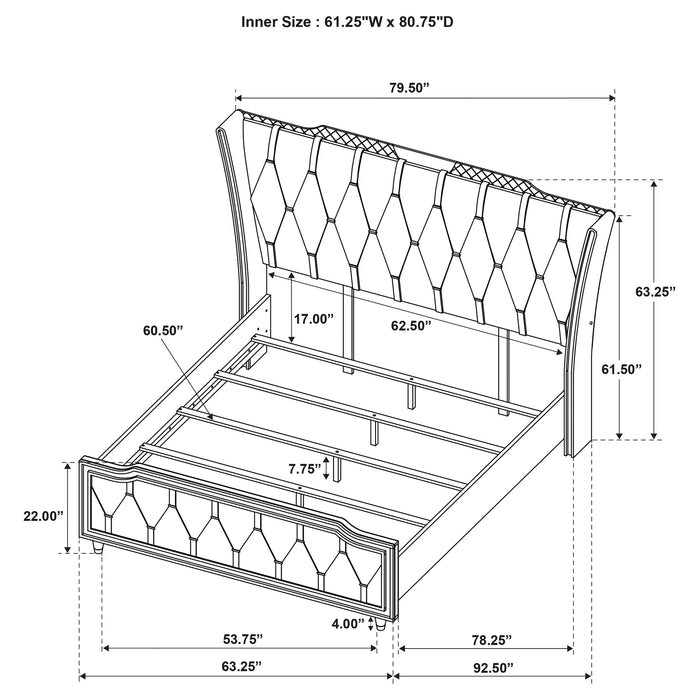 Lorient 4-piece Queen Bedroom Set Black
