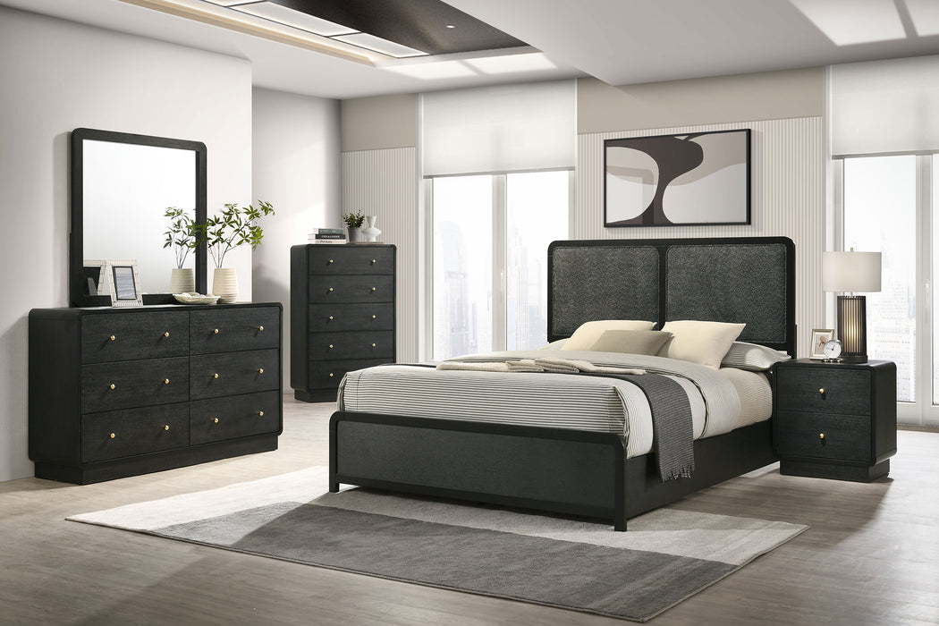 Cavelle 51-inch Upholstered Queen Panel Bed Black