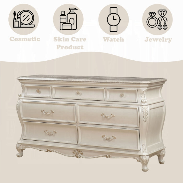 Chantelle Dresser W/Marble Top