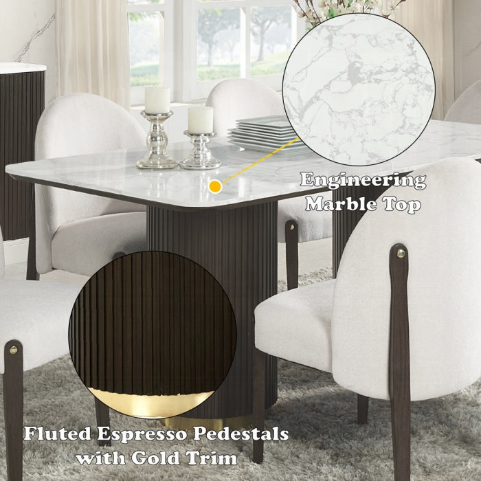 Clayten Dining Table w/Marble Top