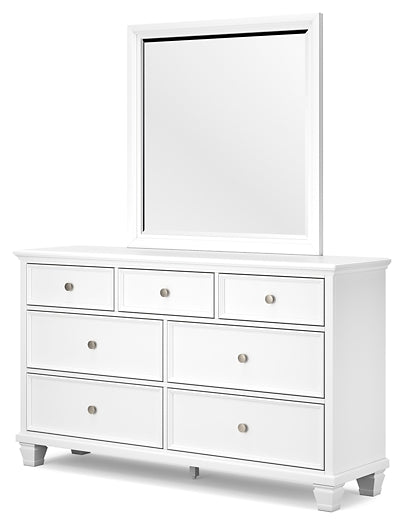Fortman Queen Panel Storage Bed with Mirrored Dresser and Nightstand