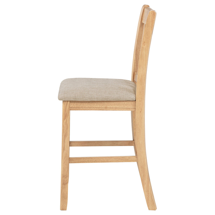 Lavon Wood Counter Height Dining Chair Linen and Light Oak (Set of 2)