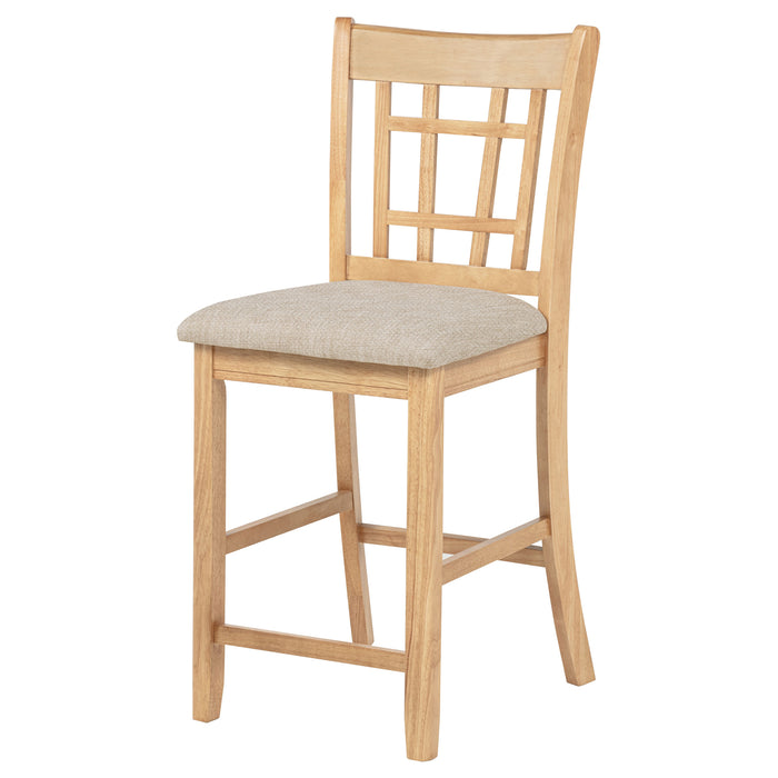 Lavon Wood Counter Height Dining Chair Linen and Light Oak (Set of 2)