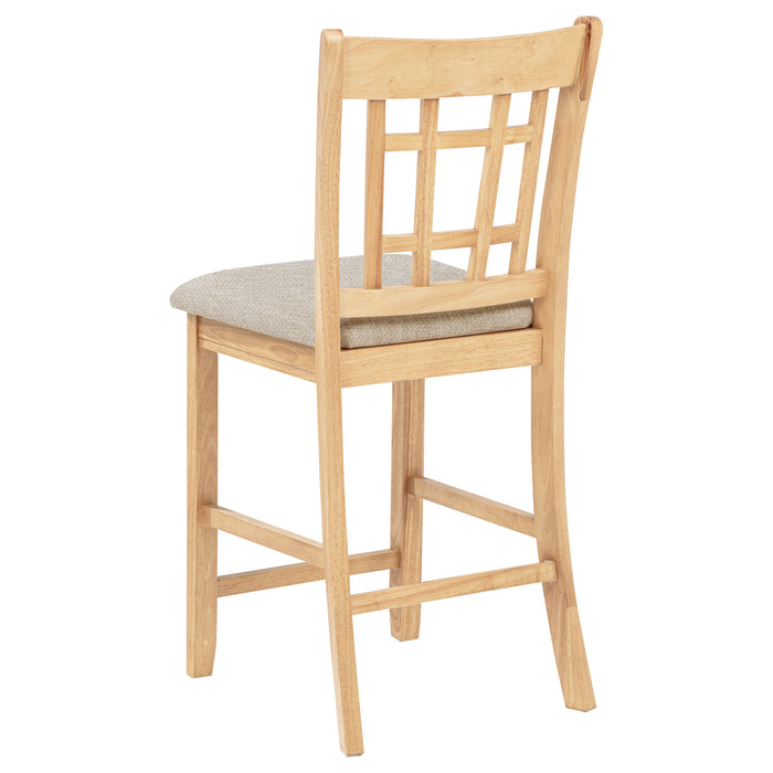 Lavon Wood Counter Height Dining Chair Linen and Light Oak (Set of 2)