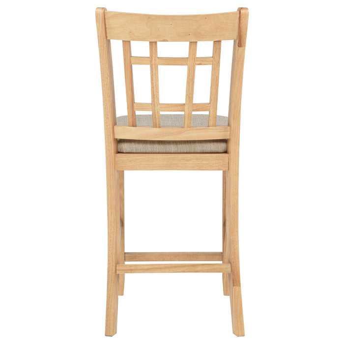 Lavon Wood Counter Height Dining Chair Linen and Light Oak (Set of 2)