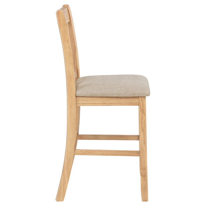 Lavon Wood Counter Height Dining Chair Linen and Light Oak (Set of 2)